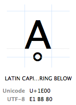 LATIN CAPITAL LETTER A WITH RING BELOW